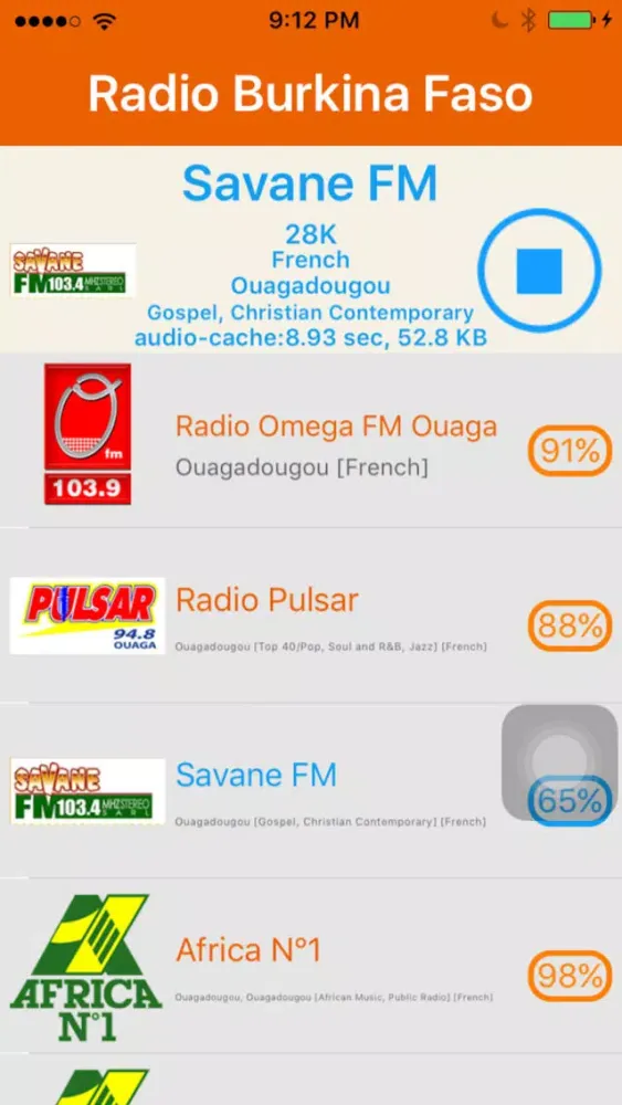 Zrzuty ekranu Radio Burkina Faso - Radio BF