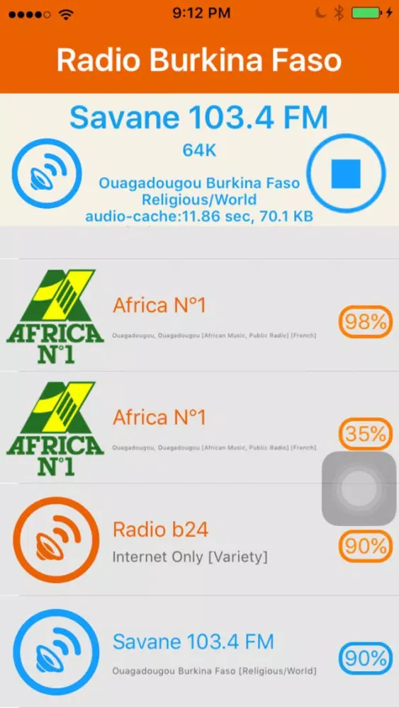 Zrzuty ekranu Radio Burkina Faso - Radio BF