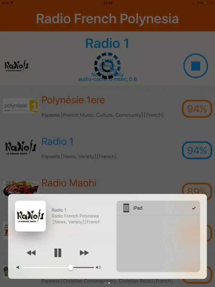 Capturas de tela do Radio French Polynesia - Radio PF iPad 