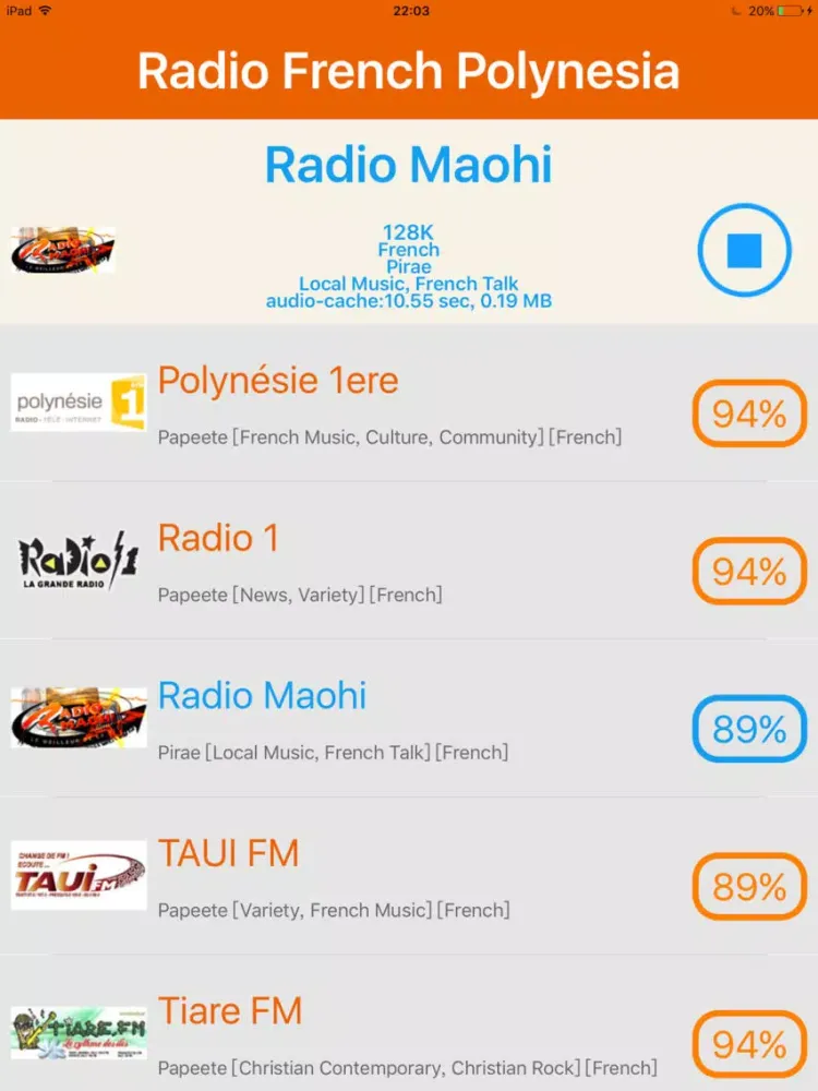 Capturas de tela do Radio French Polynesia - Radio PF iPad 