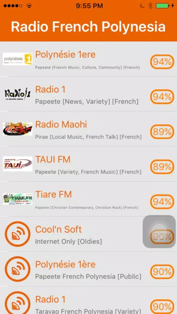 Capturas de tela do Radio French Polynesia - Radio PF