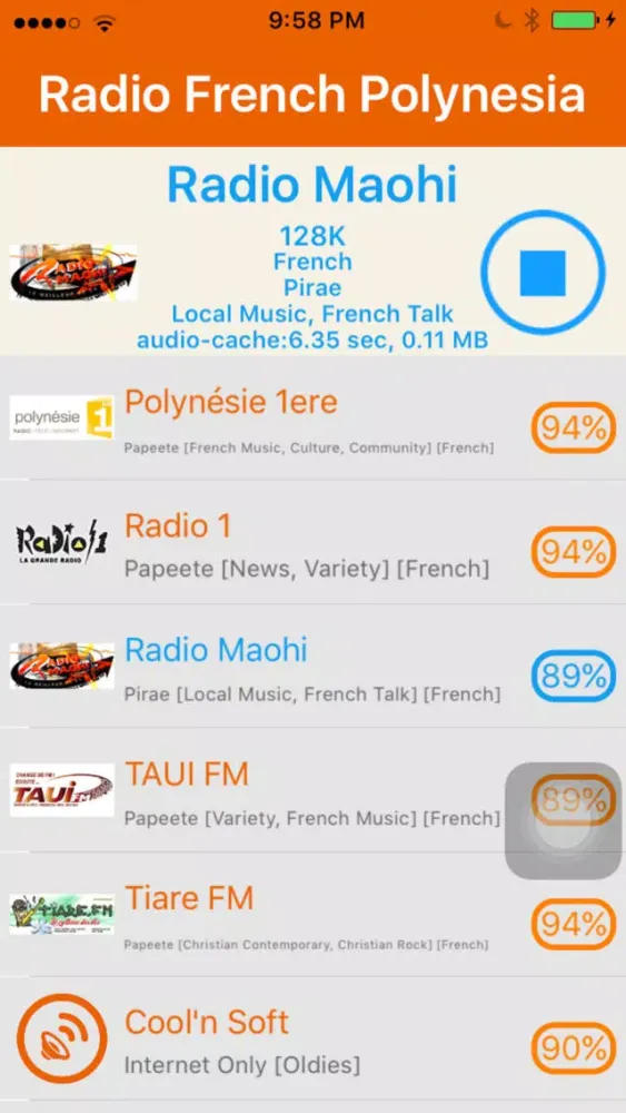 Capturas de tela do Radio French Polynesia - Radio PF