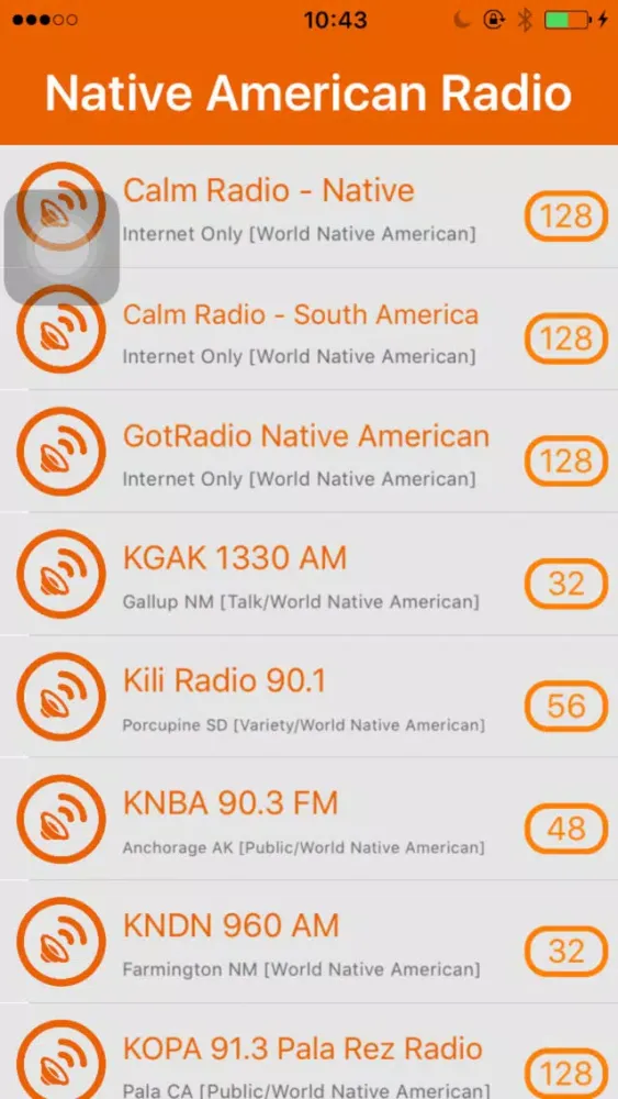 Ảnh chụp màn hình của World Native American Radio