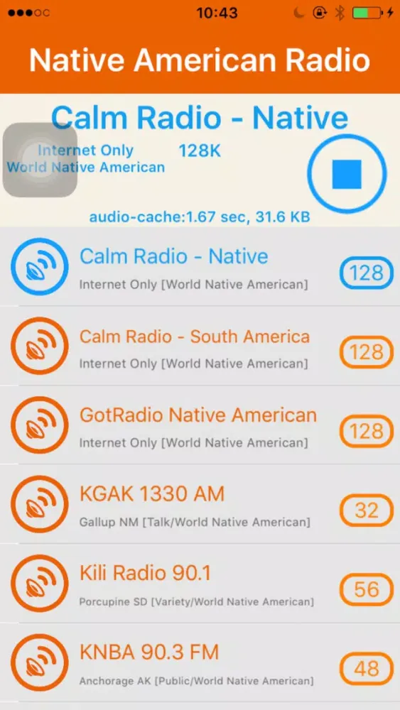 Ảnh chụp màn hình của World Native American Radio