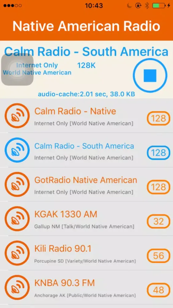Ảnh chụp màn hình của World Native American Radio