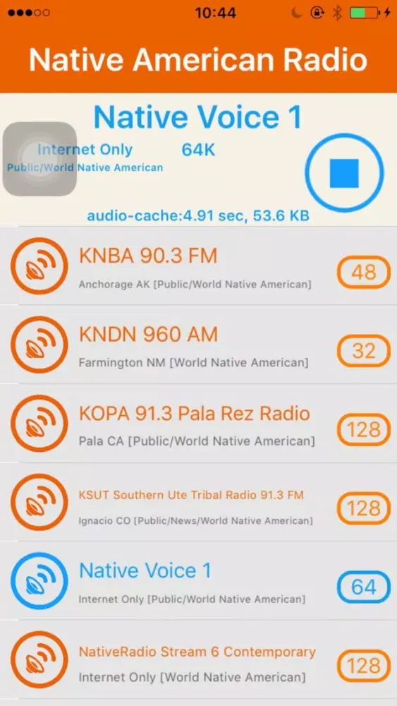 Ảnh chụp màn hình của World Native American Radio