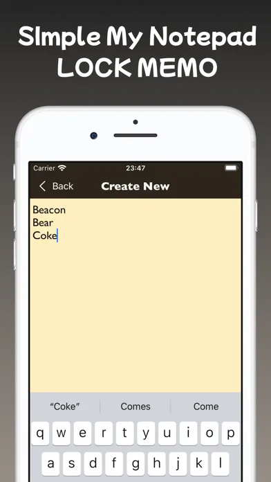 Captures d'écran de Simple My Notepad LOCK MEMO