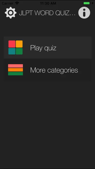 Zrzuty ekranu JLPT word quiz JP-ENG