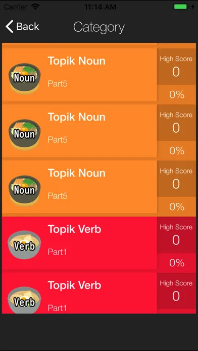 TOPIK Beginner Vocabulary Test Screenshots