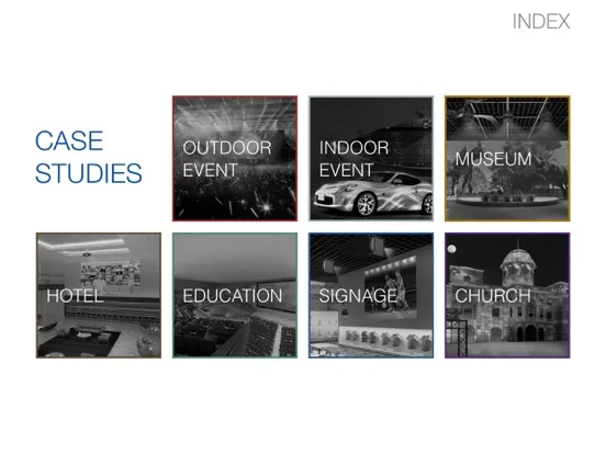 Ảnh chụp màn hình của Epson Projector Case Studies iPad 