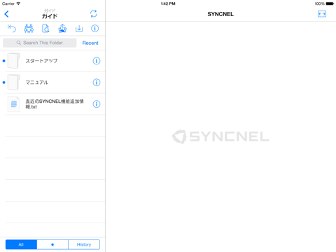 ภาพหน้าจอของ SYNCNEL iPad 