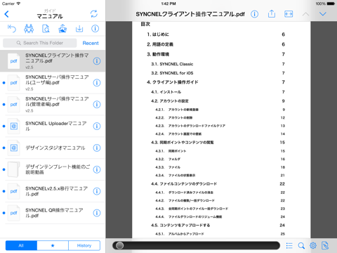 ภาพหน้าจอของ SYNCNEL iPad 