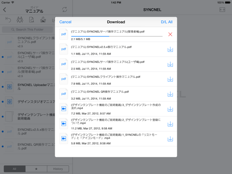 ภาพหน้าจอของ SYNCNEL iPad 