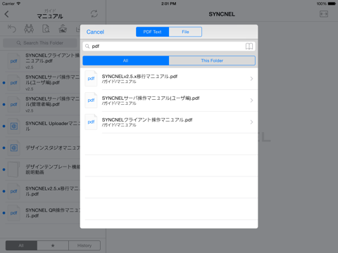 ภาพหน้าจอของ SYNCNEL iPad 
