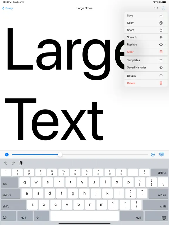 Large Text Notes, Big Text iPad  Screenshots