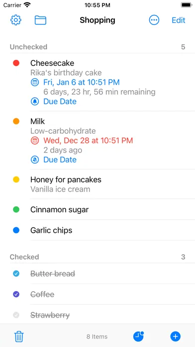 Capturas de tela do Shopping List Widget Reminders