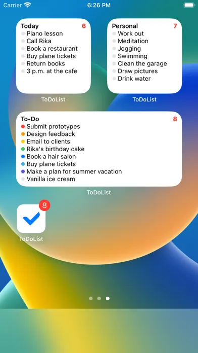 ภาพหน้าจอของ To-Do List Widget Reminders