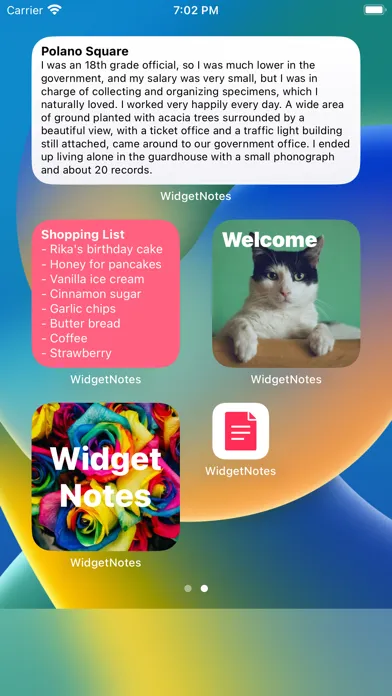 Widget Notes Home Lock Screen スクリーンショット