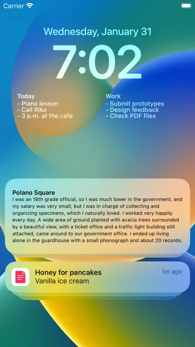 Widget Notes Home Lock Screen スクリーンショット
