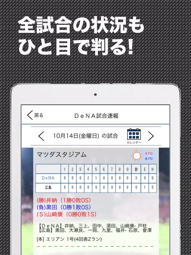 Capturas de pantalla de 星スポ (プロ野球情報 for 横浜DeNAベイスターズ) iPad 