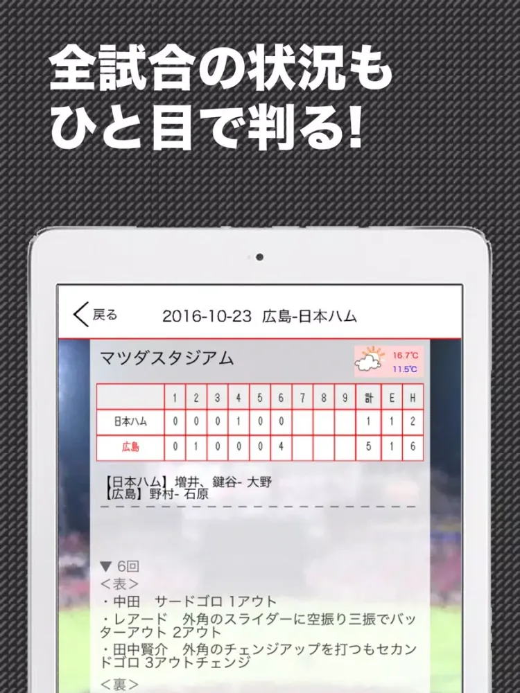 Capturas de pantalla de 鯉スポ (プロ野球情報 for 広島東洋カープ) iPad 