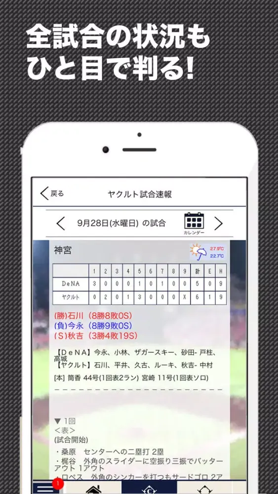 Captures d'écran de 燕スポ (プロ野球情報 for 東京ヤクルトスワローズ)