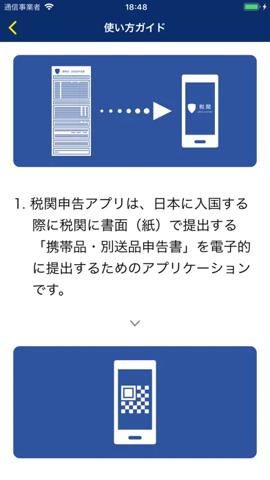 Japan Customs Declaration App. Screenshots