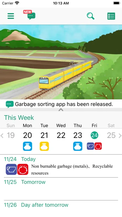 ภาพหน้าจอของ Inabe City Garbage Sorting App