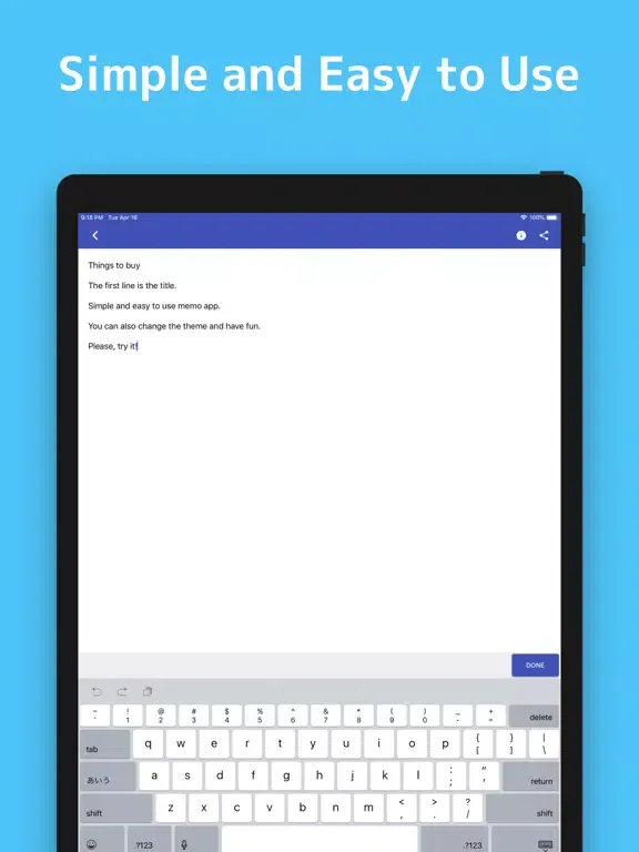Notepad - Qooki - simple notes iPad স্ক্রিনশট