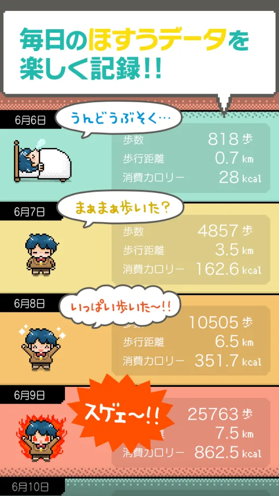 Captures d'écran de ハッピーシューズ〜遊びながら健康管理できる歩数計〜