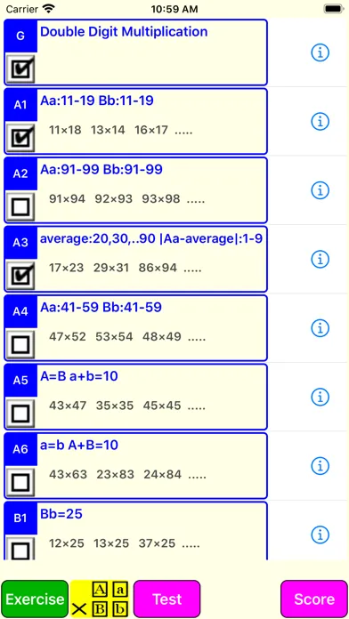 Captures d'écran de 2Digit Multiplication Lite