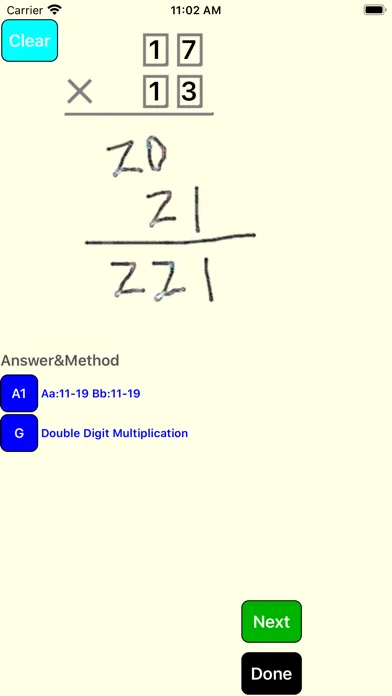 Captures d'écran de 2Digit Multiplication Lite
