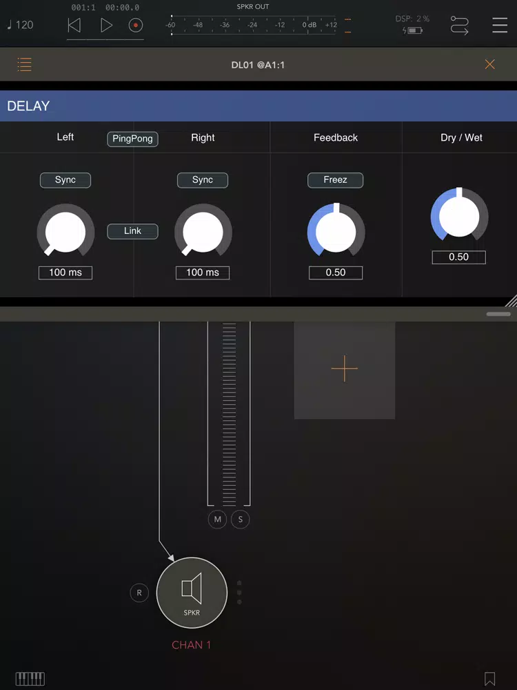 DL01 - simple delay iPad  Screenshots