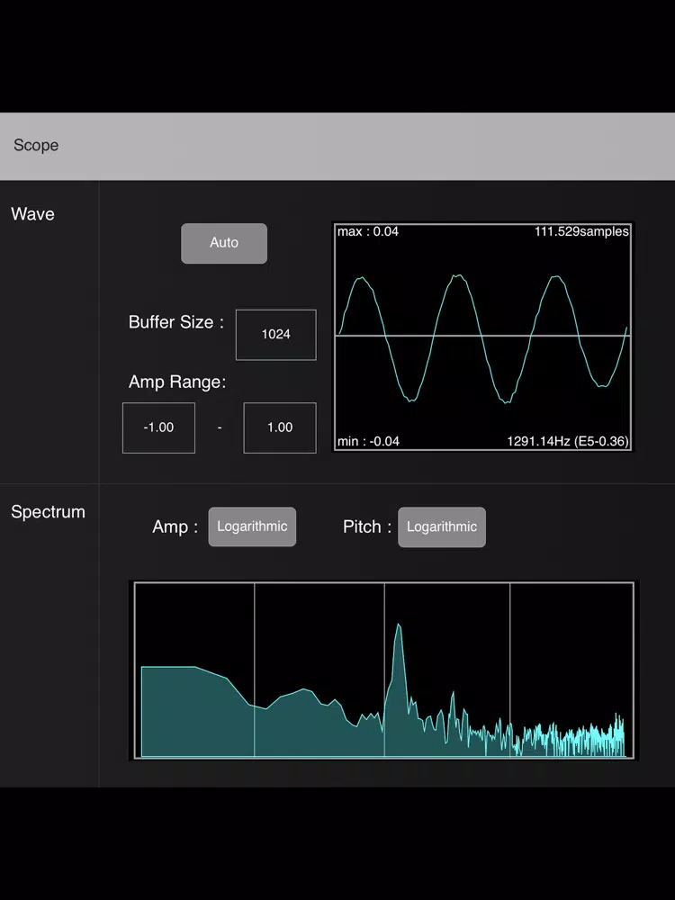 SCOPE - simple audio analyzer iPad  Screenshots