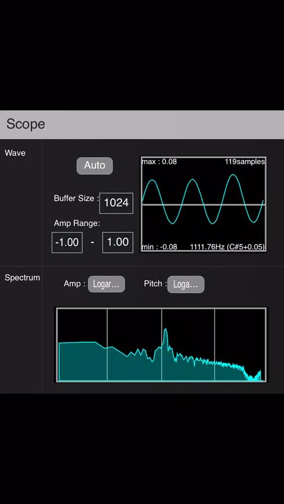 SCOPE - simple audio analyzer Screenshots