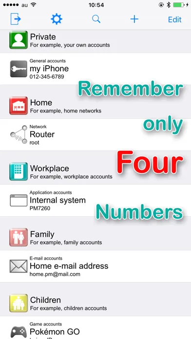 Tangkapan skrin Memorandum - Password Manager