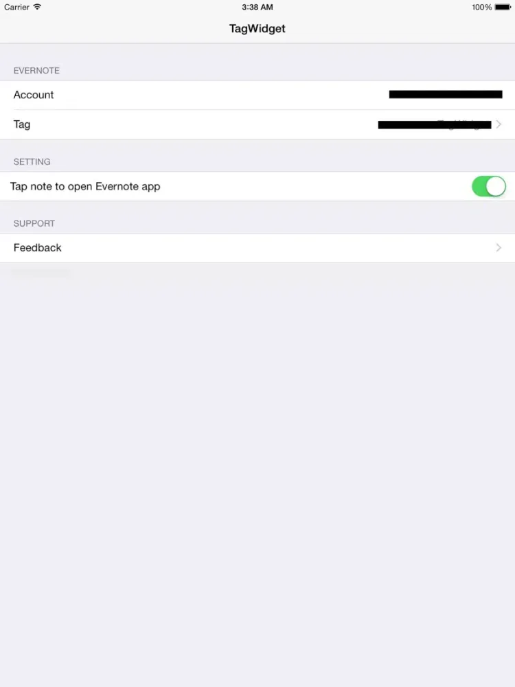 Tangkapan skrin TagWidget iPad 