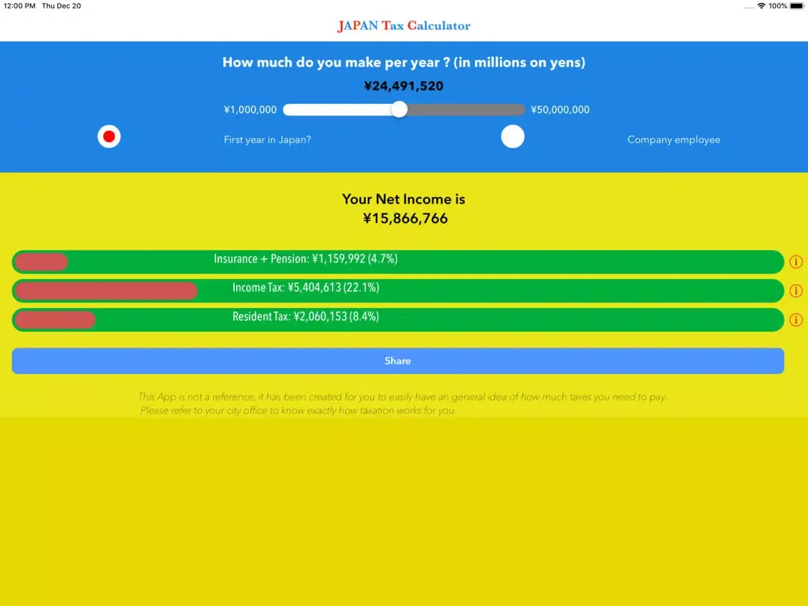 Japan Tax Calculator iPad  স্ক্রিনশট