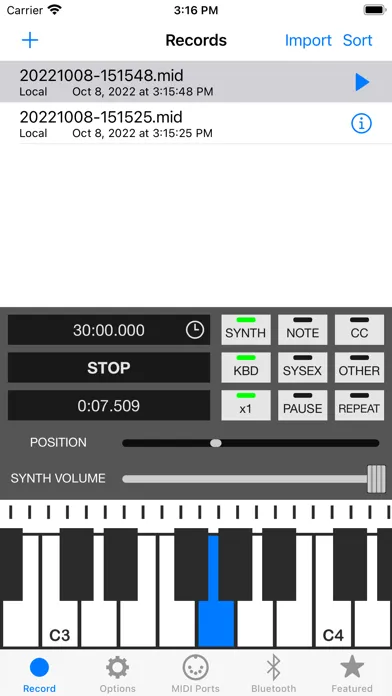 MIDI Recorder with E.Piano سکرین شاٹس