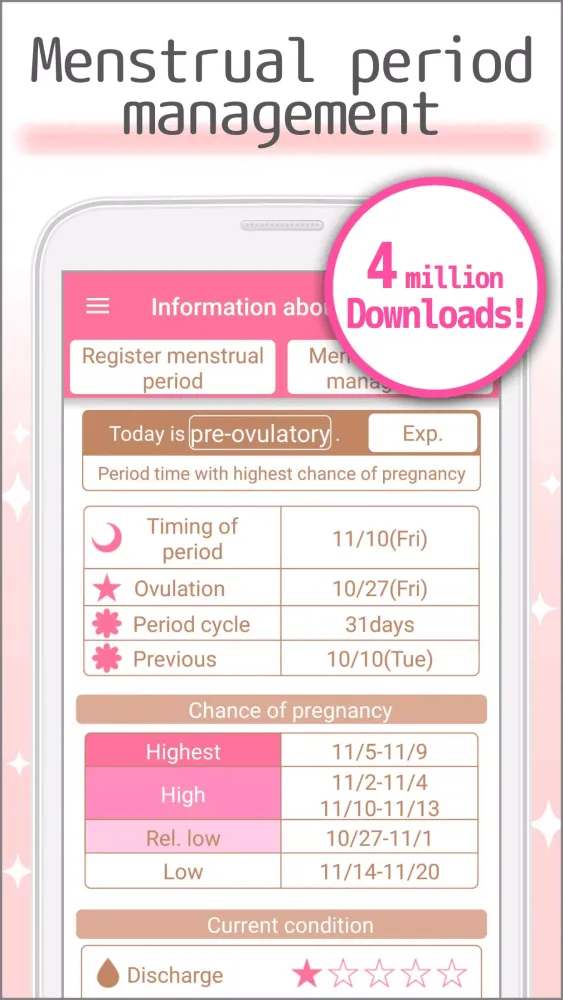 Captures d'écran de Woman's DIARY period・diet・cal