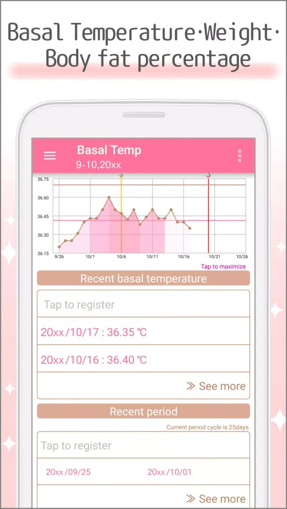 Captures d'écran de Woman's DIARY period・diet・cal