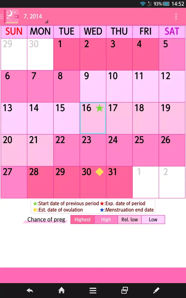 Captures d'écran de Woman's DIARY period・diet・cal