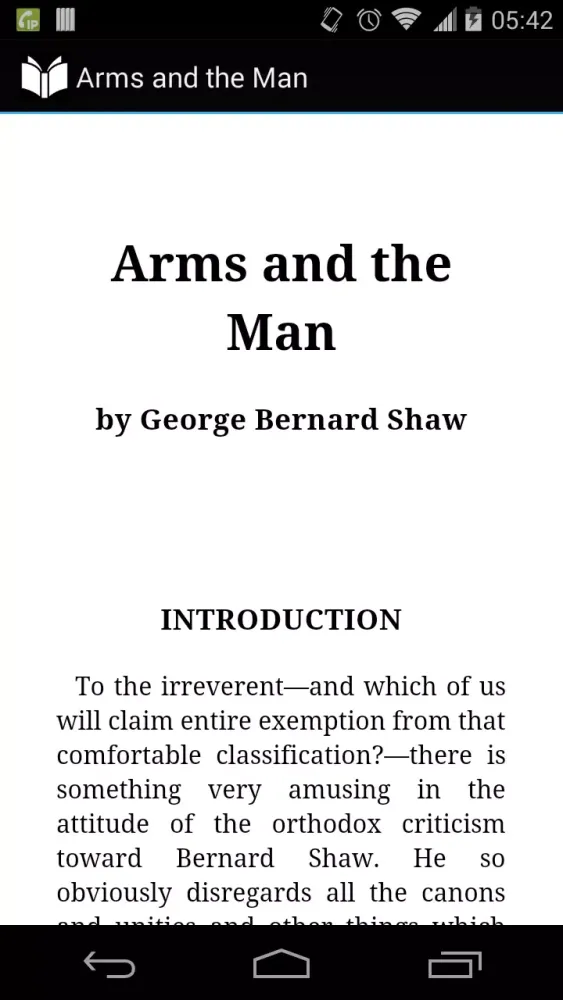 Tangkapan layar Arms and the Man