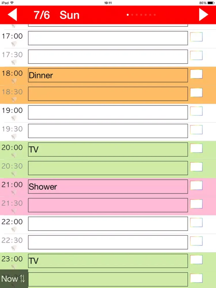 Tangkapan skrin Week Table Free - Weekly schedule planner / Timetable /Time scheduler / Plan of 24 hours and organize for good daily. iPad 