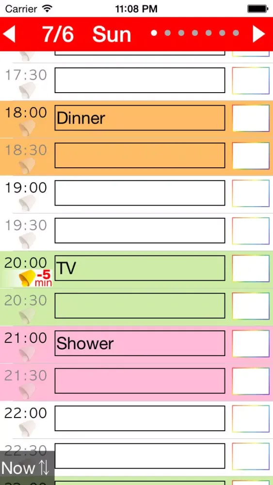 Tangkapan skrin Week Table Free - Weekly schedule planner / Timetable /Time scheduler / Plan of 24 hours and organize for good daily.