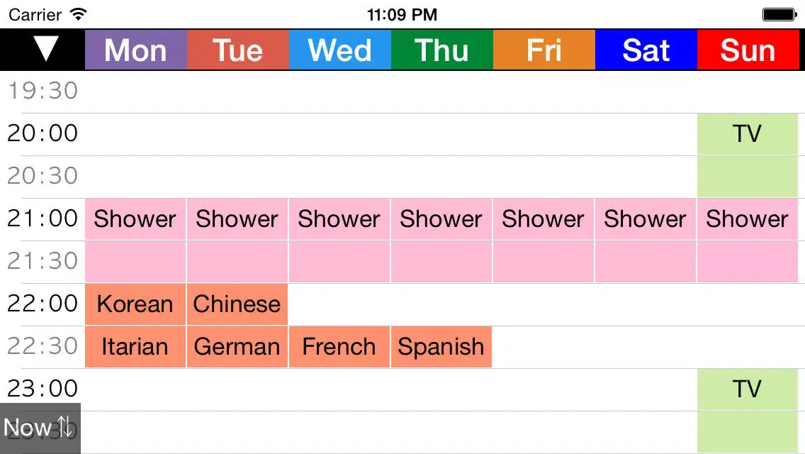 Tangkapan skrin Week Table Free - Weekly schedule planner / Timetable /Time scheduler / Plan of 24 hours and organize for good daily.
