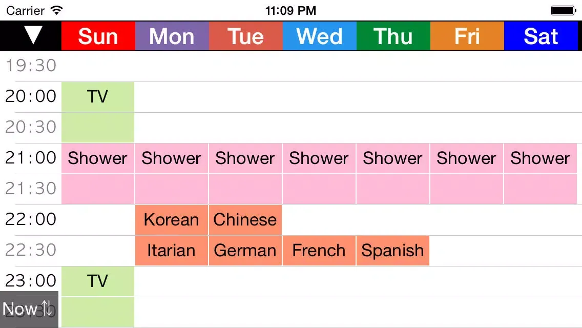 Tangkapan skrin Week Table Free - Weekly schedule planner / Timetable /Time scheduler / Plan of 24 hours and organize for good daily.