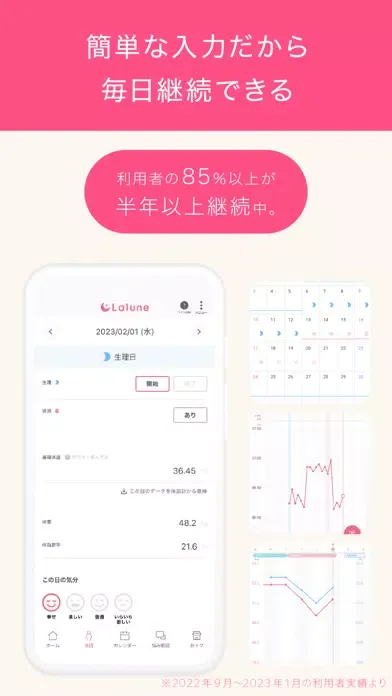 ラルーン - 生理周期・生理管理から妊活も 生理管理アプリ स्क्रीनशॉट