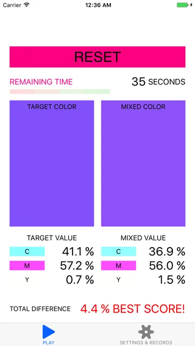 Скриншоты CMY-Color-Mix Training