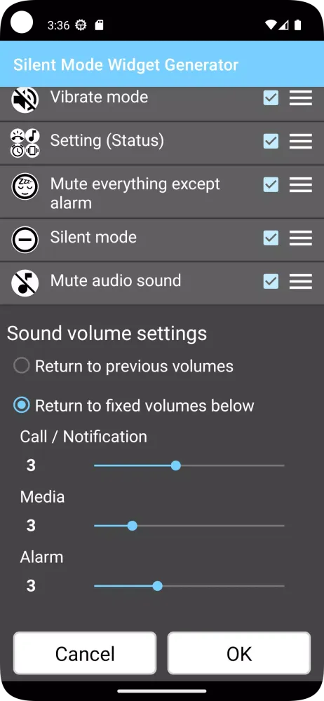 تصاویر Silent Mode Widget Generator